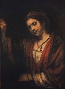 REMBRANDT Harmenszoon van Rijn Woman at an open Door (mk33) oil painting picture wholesale